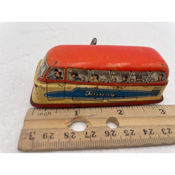 Vintage Technofix Wind-Up Touring Bus Tin Toy West Germany - Picture 5 of 6